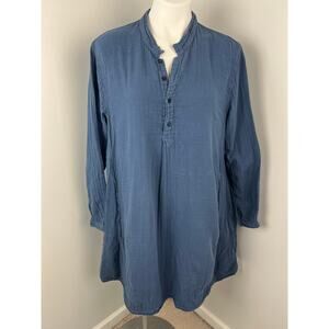 CP Shades Jasmine Double Cotton Gauze Tunic Dress Large